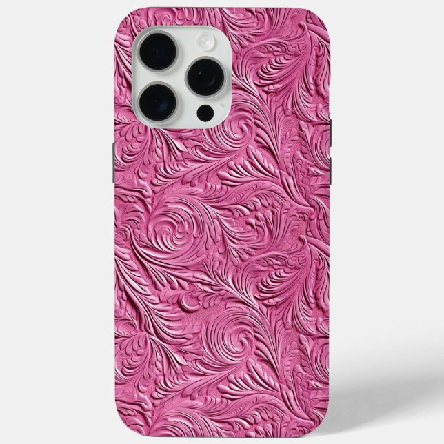 Pink Faux Leather Case-Mate iPhone Case (Back)