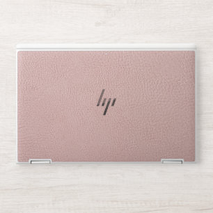 Pink Faux Leather Look Gold Modern Monogram HP Laptop Skin