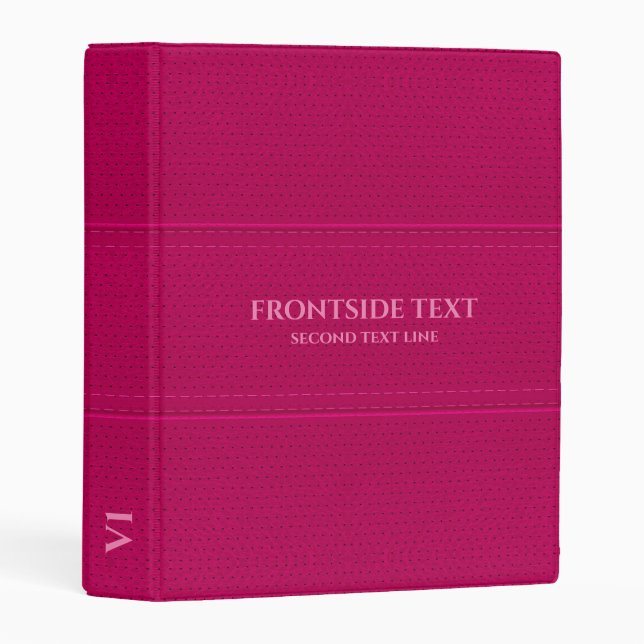 Pink faux leather mini binder (Front/Spine)