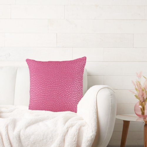 Pink Faux Leather Throw Pillow