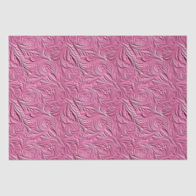Pink Faux Leather  Tissue Paper (Front)