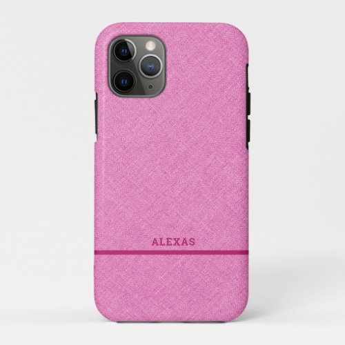 Pink faux line texture background iPhone 11 pro case