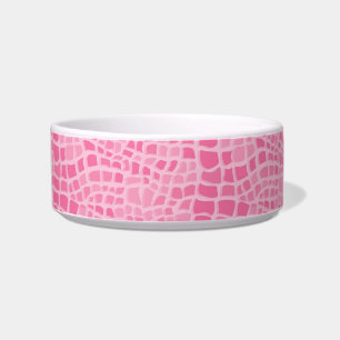 Pink Faux Snake Skin Pattern Pet Bowls