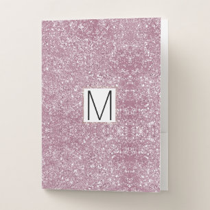 Pink Faux Sparkly Glitter Pocket Folder