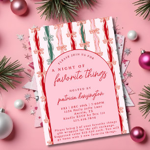 Pink Favorite Things Christmas Gift Exchange Party Invitation