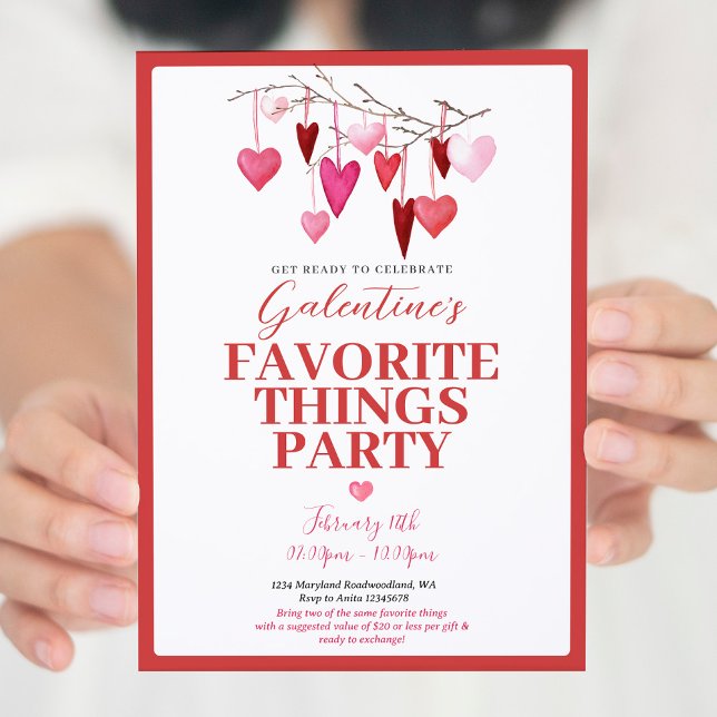 Pink Favourite Thing Valentine’s Galentine’s Party Invitation (Creator Uploaded)