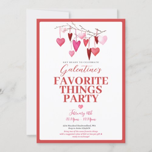 Pink Favourite Thing Valentines Galentines Party Invitation