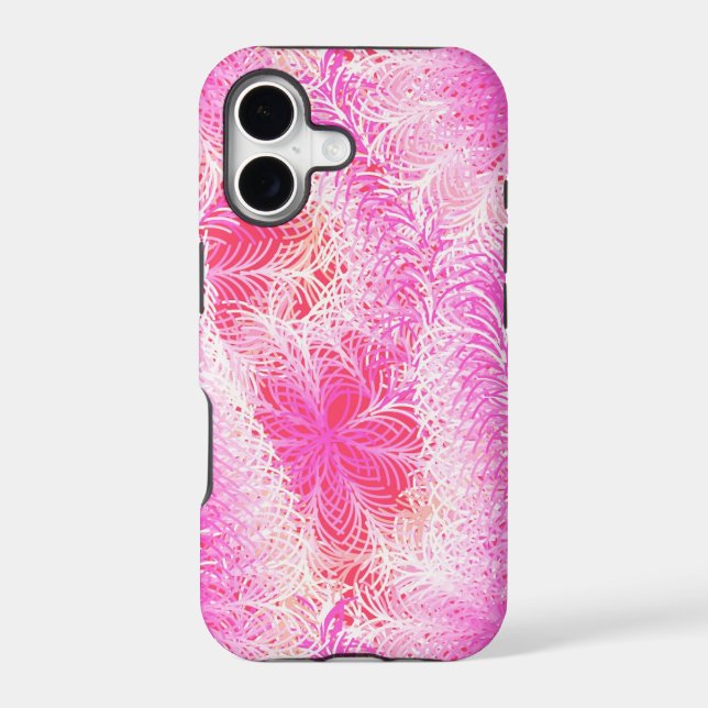 Pink feather boa iphone case (Back)
