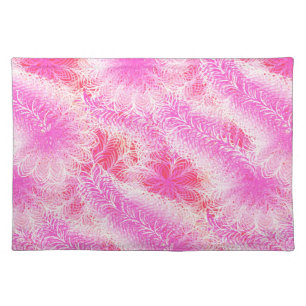 Pink feather boa placemat