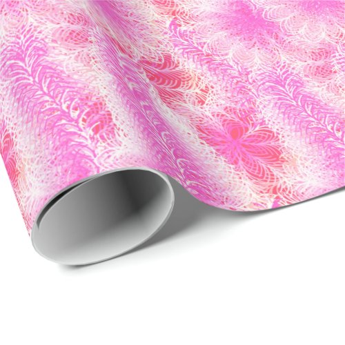 Pink feather boa wrapping paper