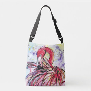 Pink feathers crossbody bag