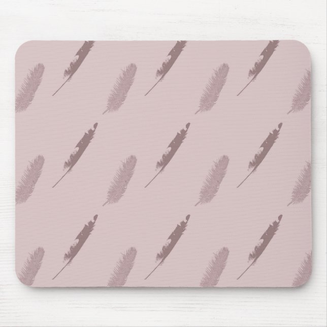 Pink Feathers Mouse Pad (Front)