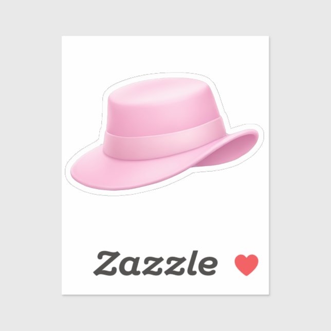 Pink Fedora Emoji – Sticker (Sheet)