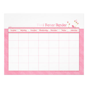Pink Feel Better Binder Calendar Flyer