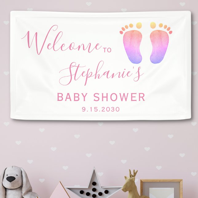 Pink Feet Baby Shower Banner (Creator Uploaded)