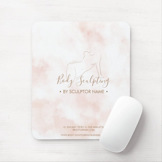 Pink feminine Body sculpting contouring spa Mouse Pad