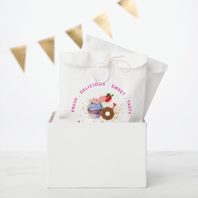 Pink feminine cakes & sweet business  favor bag (Party)