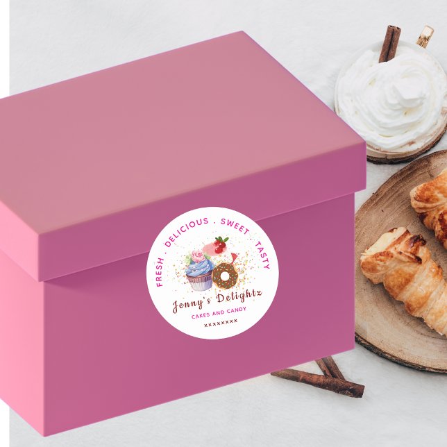 Pink feminine cakes & sweet business Sticker (Creator Uploaded)