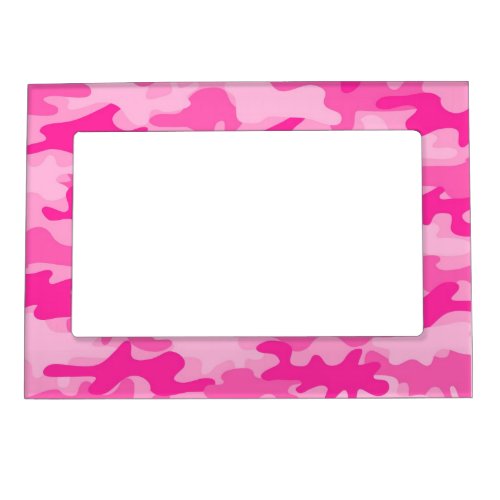 Pink Feminine Camo Camouflage Girls Magnetic Frame