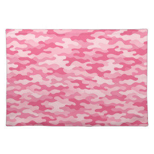 Pink Feminine Camo Pattern Cloth Placemat