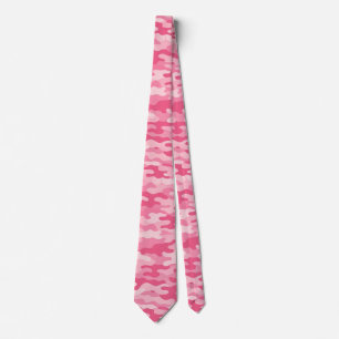 Pink Feminine Camo Pattern Neck Tie