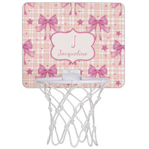 Pink Feminine Coquette Bows Mini Basketball Hoop