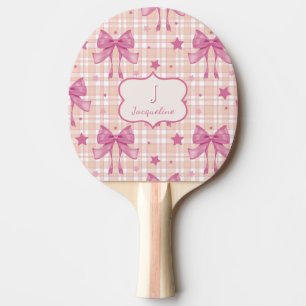 Pink Feminine Coquette Bows Ping Pong Paddle