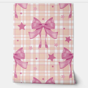 Pink Feminine Coquette Bows Wallpaper