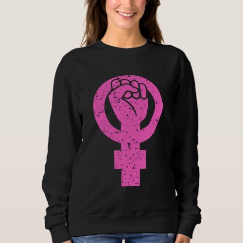 Pink Feminist Symbol Womens March 2021 Equality Sweatshirt