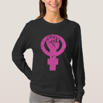 Pink Feminist Symbol Women's March 2021 Equality T-Shirt