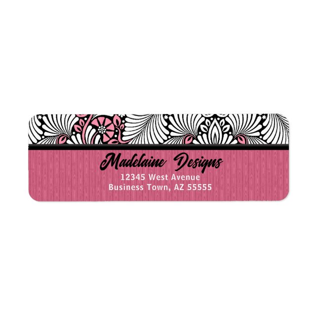 Pink Fern Executive Business Theme Return Address Label (Front)