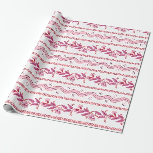 Pink Fernlines Wrapping Paper