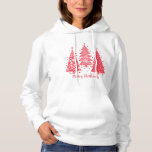 Pink Festive Christmas Trees Hoodie