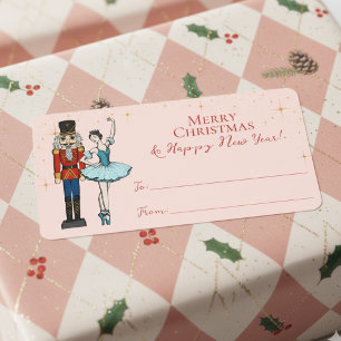 Pink Festive Nutcracker Christmas To From Labels