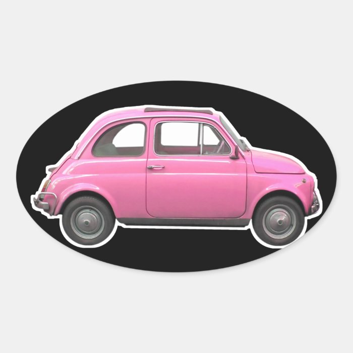 Pink Fiat 500 Cinquecento vintage sixties car Stickers