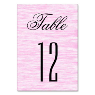 Pink Fiber Table Number