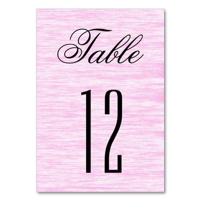 Pink Fiber Table Number (Front)