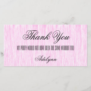 Pink Fiber Thank You Card