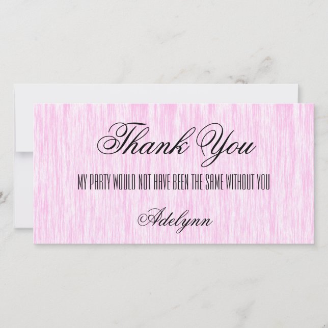 Pink Fiber Thank You Card (Front)