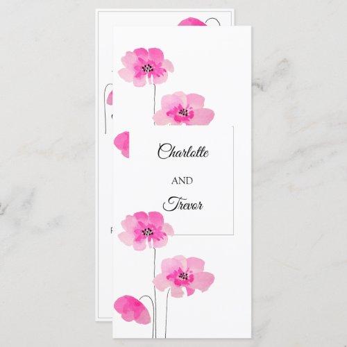 Pink Field Butterfly Flowers Card