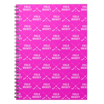 Pink Field Hockey Notebook by sportsdesign at Zazzle