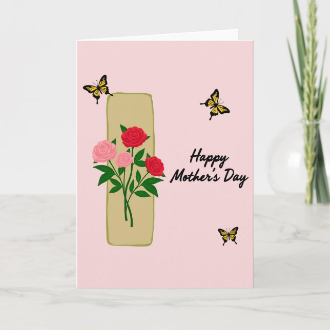 Pink Field Mothers Day Card (Front)