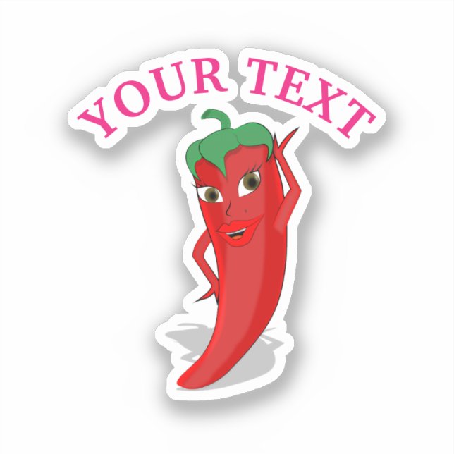 Pink Fiesta Bridal Shower With Red Hot Pepper Diva Sticker (Front)
