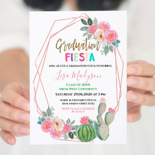 Pink Fiesta Graduation Party Invitation