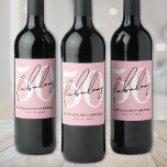 Pink Fifty 50th Birthday Wine Label<br><div class="desc">Celebrate in style with this modern blush pink Fabulous Birthday Party Wine Bottle Label, perfect for a “Fifty and Fabulous” theme or any milestone celebration. The label features a large white “50” across most of the space, with “fabulous” written in bold black handwritten script layered over it for a sleek,...</div>