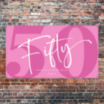 Pink Fifty 50th Fiftieth Birthday Party Banner<br><div class="desc">This is a Pink Fifty 50th Fiftieth Birthday Party Banner!</div>