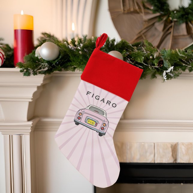 Pink Figaro Car Christmas Stocking (For your figaro car to hang on their boot. Add their name!)