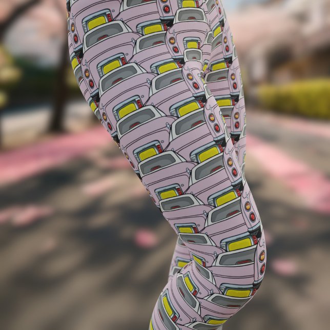 Pink Figaro Car Pattern Figarations Leggings (Fun figgy leggings for the pink figaro owner. You'll not see another pair like these!)