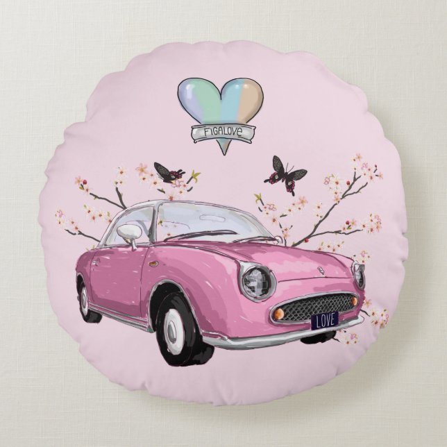 Pink Figaro round pillow - rond kussen (Front)