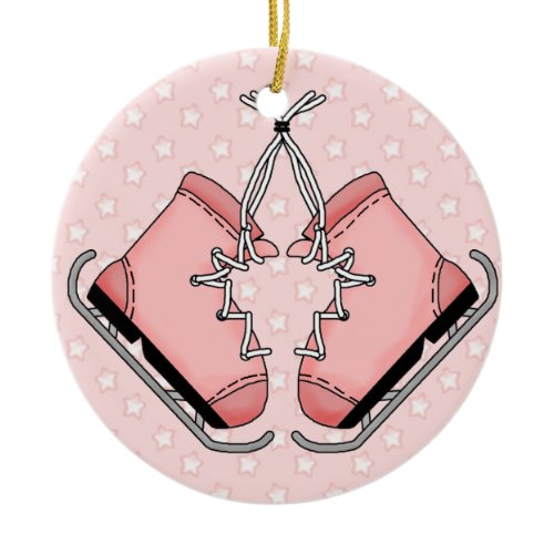 Pink Figure Skates Keepsake Ornament